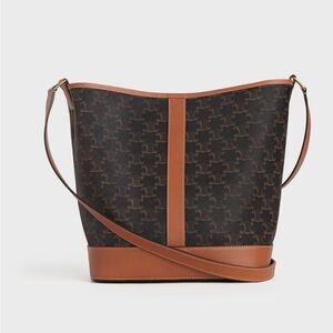 MEDIUM BUCKET IN TRIOMPHE CANVAS AND CALFSKIN